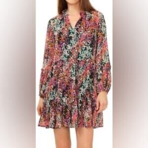 NWT Vince Camuto SMALL  Mini Dress Three Tier Lightweight Multicolor
